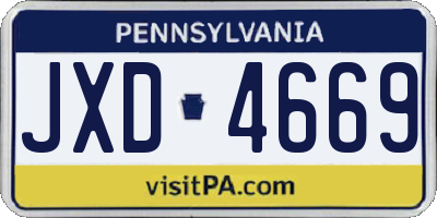 PA license plate JXD4669