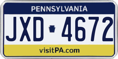 PA license plate JXD4672