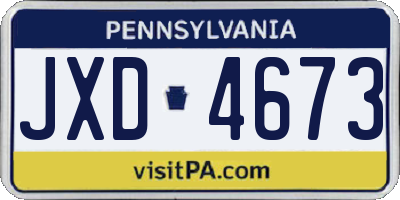 PA license plate JXD4673