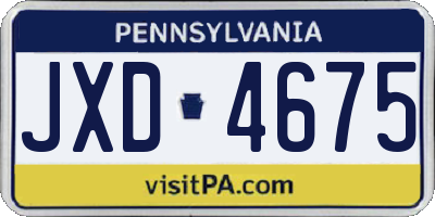 PA license plate JXD4675