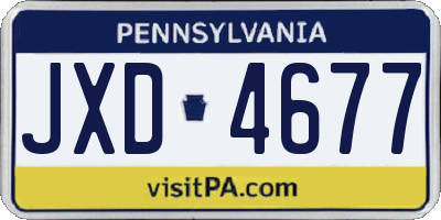 PA license plate JXD4677