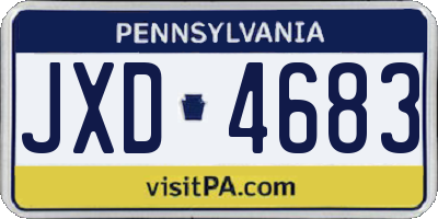 PA license plate JXD4683