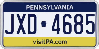 PA license plate JXD4685