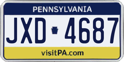 PA license plate JXD4687