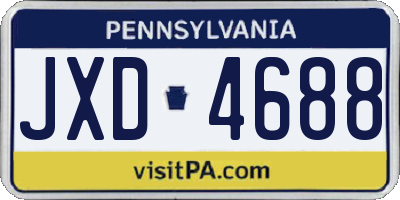 PA license plate JXD4688