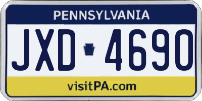 PA license plate JXD4690