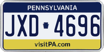 PA license plate JXD4696