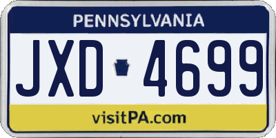 PA license plate JXD4699