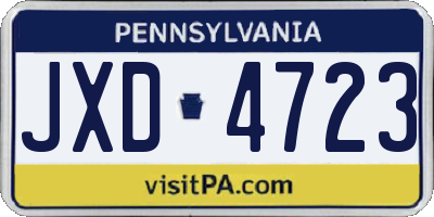 PA license plate JXD4723