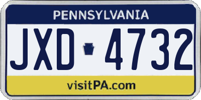 PA license plate JXD4732
