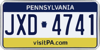 PA license plate JXD4741