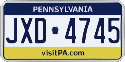 PA license plate JXD4745