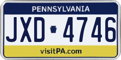 PA license plate JXD4746