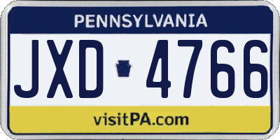 PA license plate JXD4766