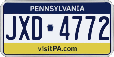 PA license plate JXD4772