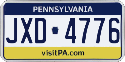 PA license plate JXD4776