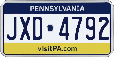 PA license plate JXD4792