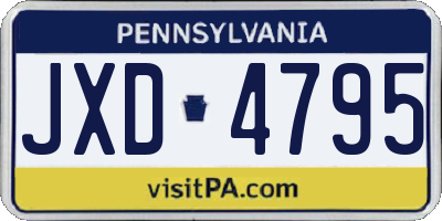 PA license plate JXD4795