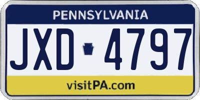PA license plate JXD4797