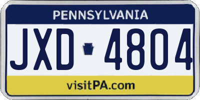 PA license plate JXD4804