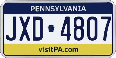 PA license plate JXD4807
