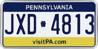 PA license plate JXD4813