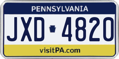PA license plate JXD4820