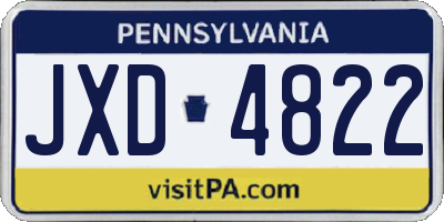 PA license plate JXD4822