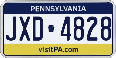 PA license plate JXD4828