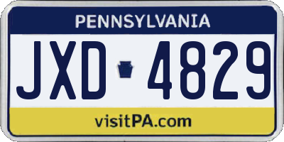 PA license plate JXD4829
