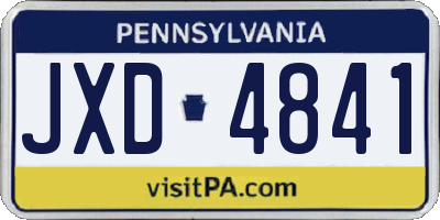 PA license plate JXD4841