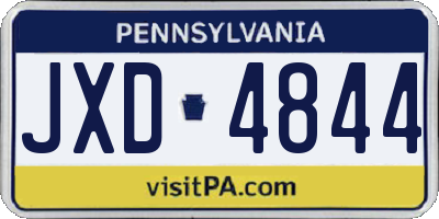 PA license plate JXD4844