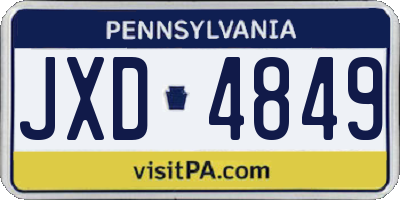 PA license plate JXD4849