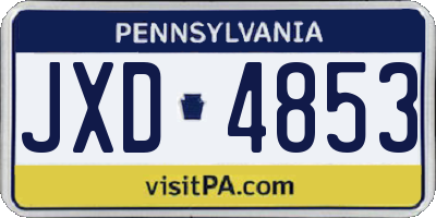 PA license plate JXD4853