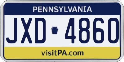 PA license plate JXD4860