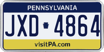 PA license plate JXD4864