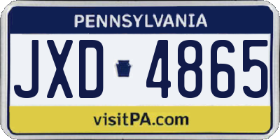 PA license plate JXD4865