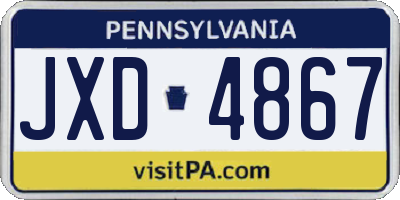 PA license plate JXD4867