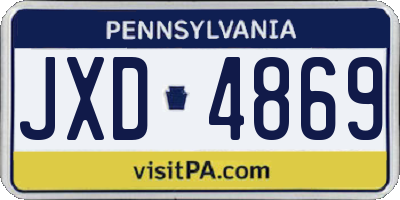 PA license plate JXD4869