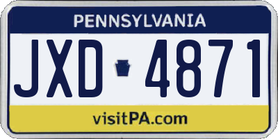 PA license plate JXD4871