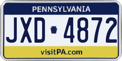 PA license plate JXD4872