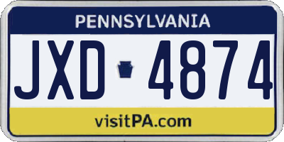 PA license plate JXD4874