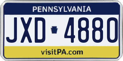 PA license plate JXD4880