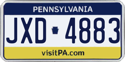 PA license plate JXD4883