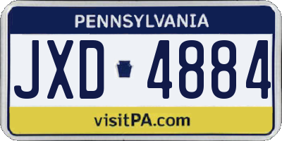 PA license plate JXD4884