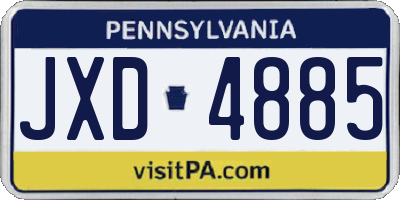 PA license plate JXD4885