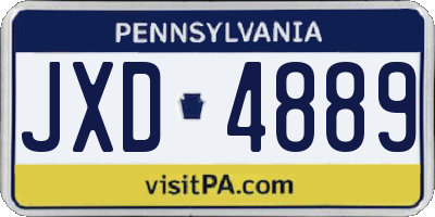PA license plate JXD4889