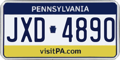 PA license plate JXD4890