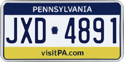 PA license plate JXD4891