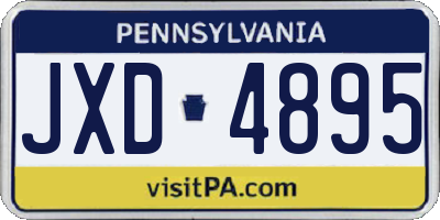 PA license plate JXD4895